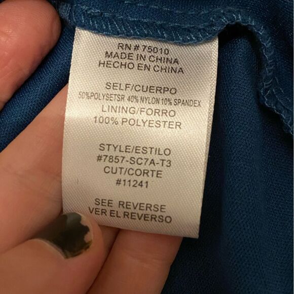 Jodi Kristopher Sparkly Navy Blue Fit and Flare Tulle Dress - Picture 11 of 12